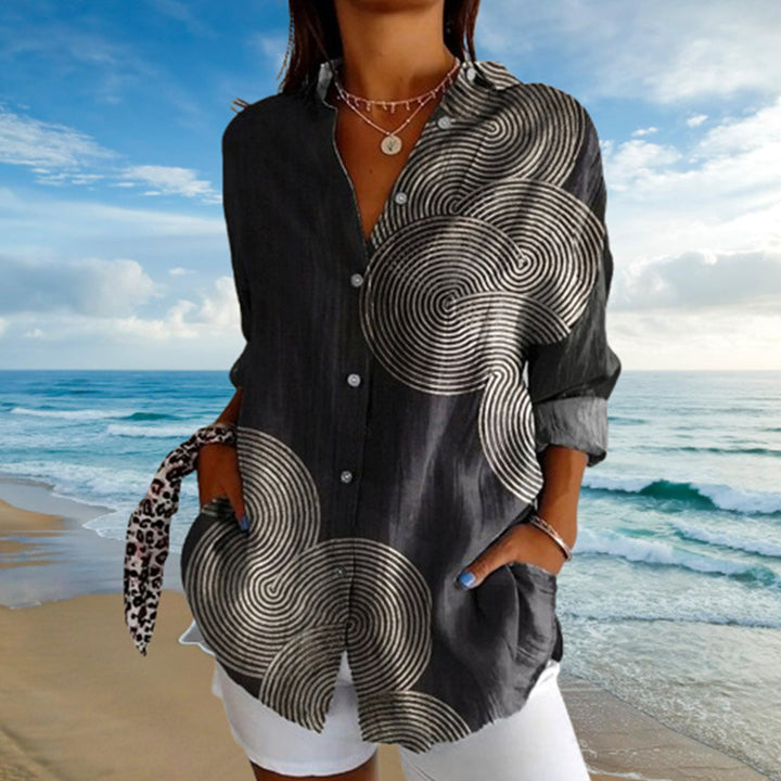 Dame Elegant og stilfuld bluse med geometrisk mønster Stilla