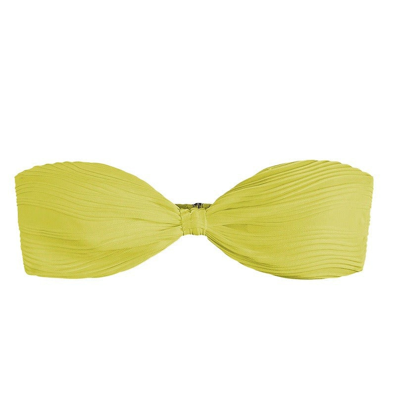 Dame Bandeau-bikinitop med stilige rynker Stilla