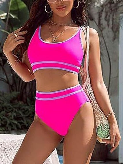 Dame Sporty Bikini-sæt med høj talje og brede stropper Stilla