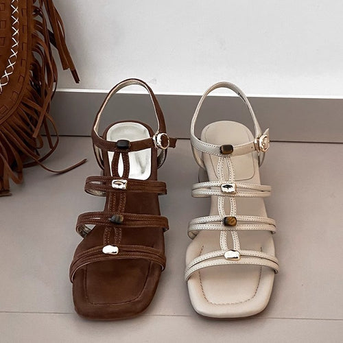 Dame Strappy Blokhæle sandaler med stilfulde spænde detaljer Stilla