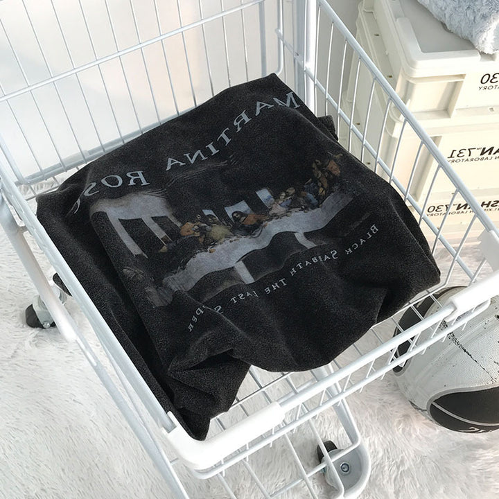 Dame T-shirt med kunstnerisk tryk og afslappet vintage-effekt Stilla