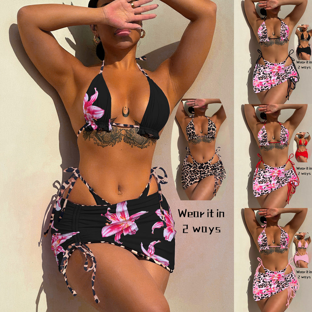 Dame Bikini-sæt med blomsterdesign fra Skovae