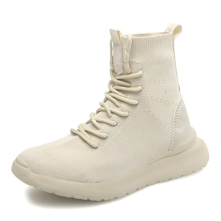 Dame High-Top Sok-Style Sneakers med åndbart strik-overdel Stilla