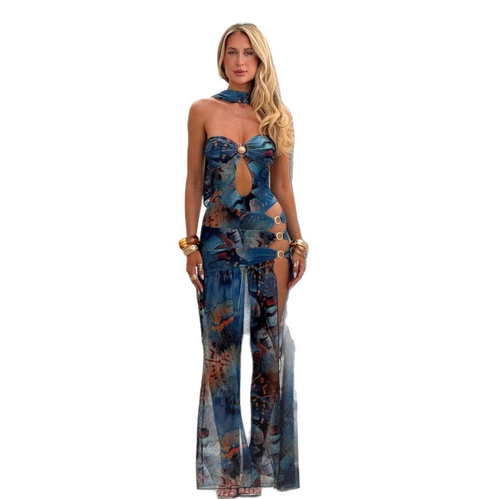 Dame Maxi-kjole med asymmetrisk ryg og elegant cut-out Stilla