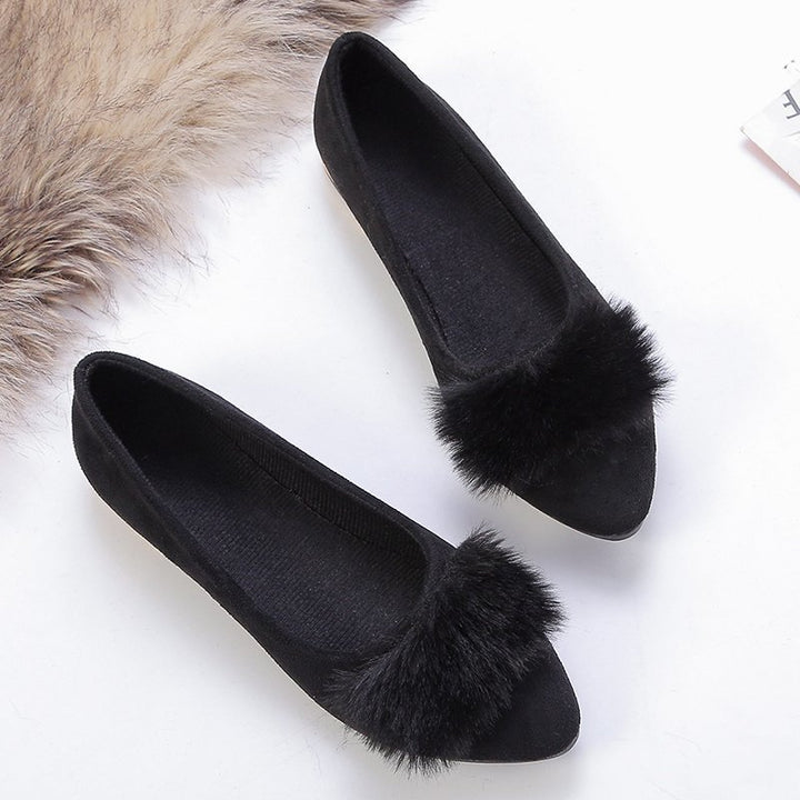 Dame ballerinas med elegant fløjl applikation og glitrende accenter Stilla