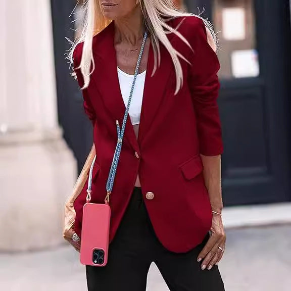 Dame afslappet blazer med gyldne knapdetaljer Stilla