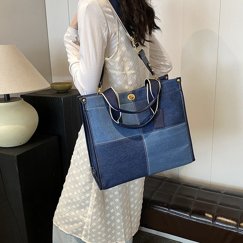 Femme nutidig patchwork skuldertaske Stilla