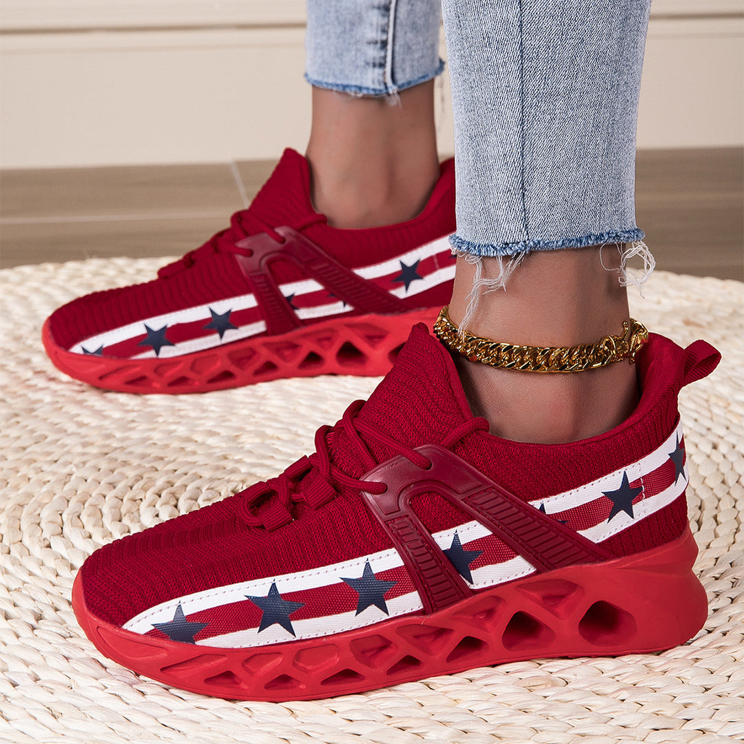 Damer Stilfulde Sport Sneakers med Åndbart Strik-Ovenmateriale Stilla