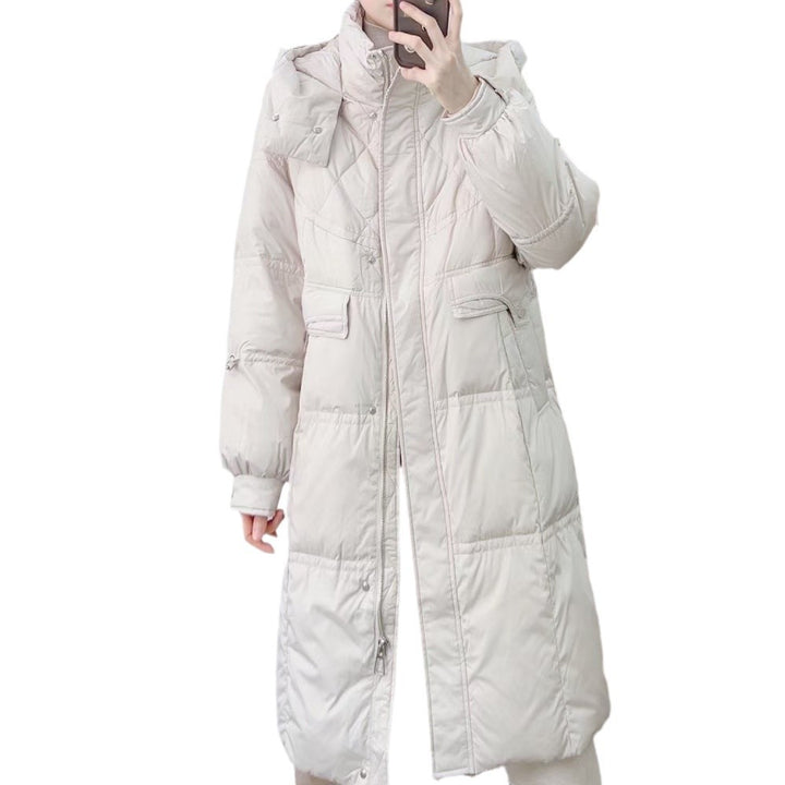 Dame Lang foret quilted jakke med aftagelig hætte og praktiske lommer Stilla