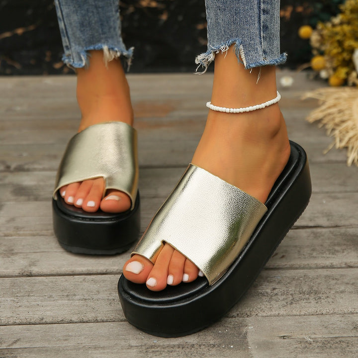 Dame fashionable plateau-sandaler med komfortabel sål Stilla