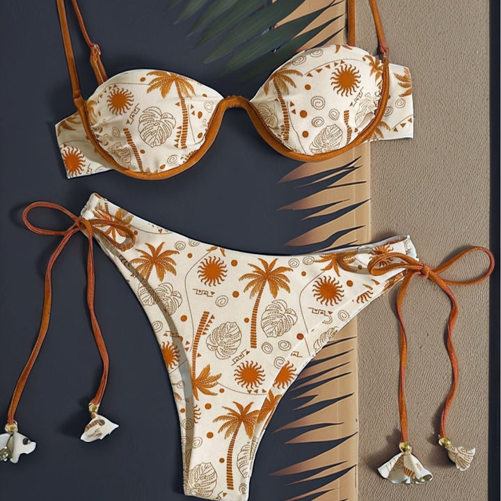 Dame triangel-bikini-sæt med aftagelige stropper og maritime motiver Stilla