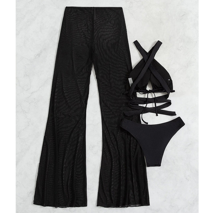 Dame Bikini-sæt med elegant bandeau-top og luftig palazzo-bukser Stilla