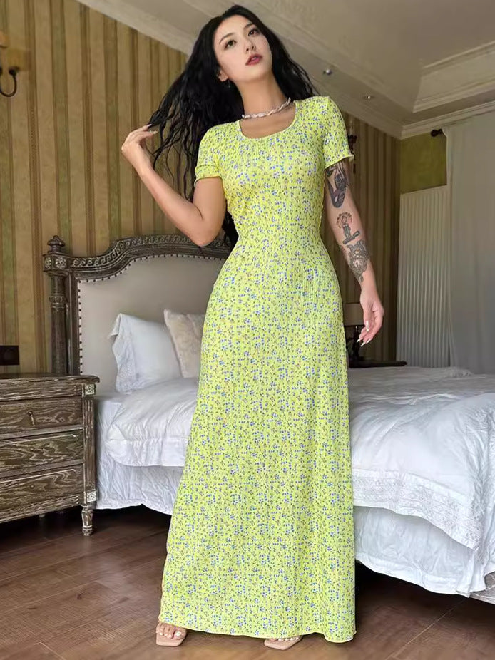 Damer Elegant Maxikjole med blomsterprint og flatterende pasform Stilla