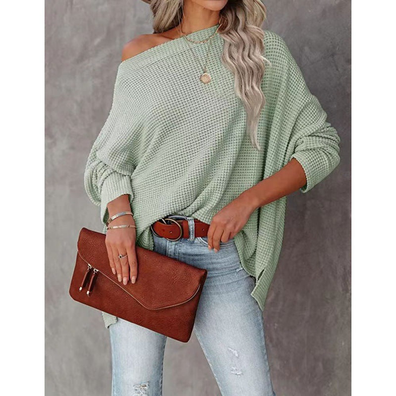 Dame Oversized Vaffelstrik Pullover Stilla