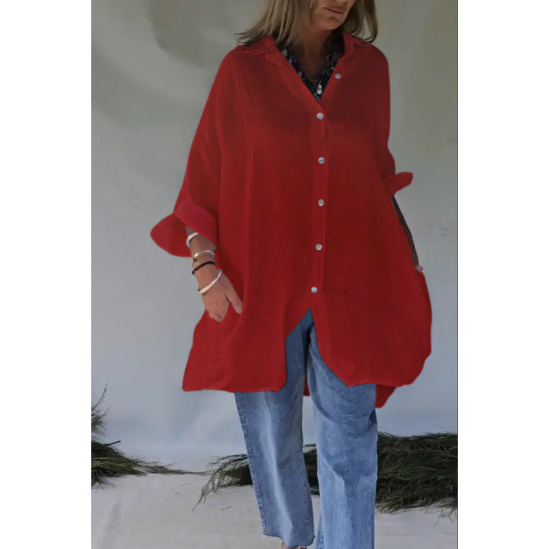 Dame oversized skjorte med knaplukning Stilla
