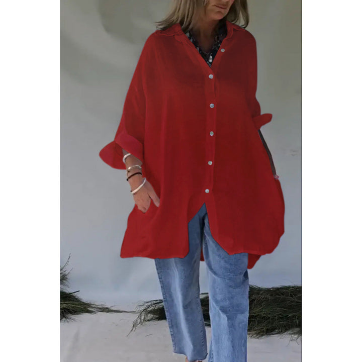 Dame oversized skjorte med knaplukning Stilla