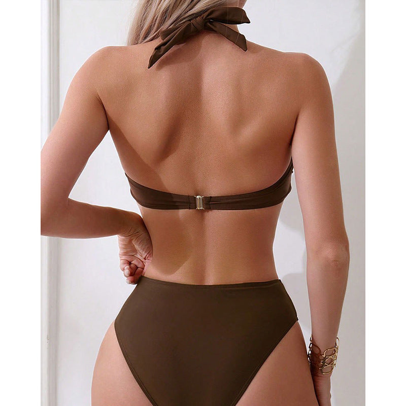 Dame Bandeau-bikini med dekorativ knude Skovae