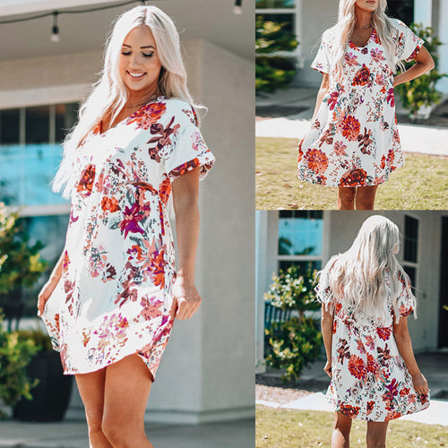 Dame Casual Floral Shift Kjole Stilla