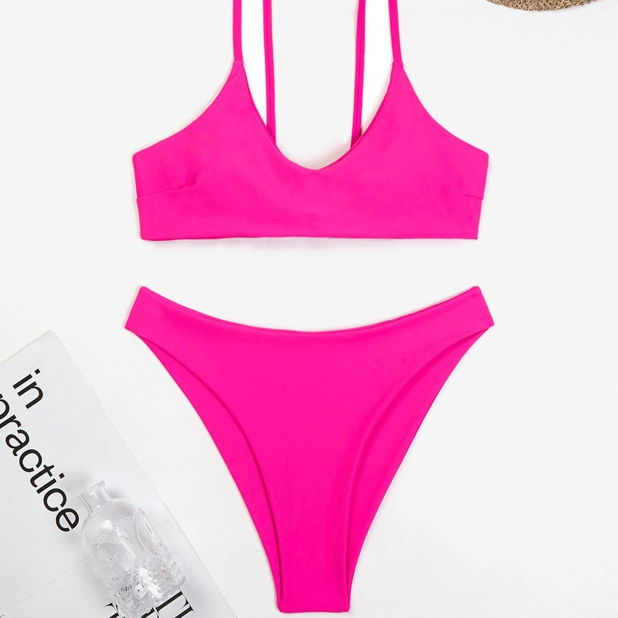 Femme Minimalist Højt Skåret Bikini-Sæt Stilla