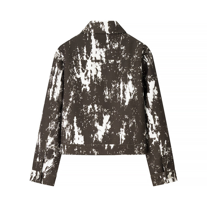 Femme Abstrakt Print Cropped Jakke Stilla