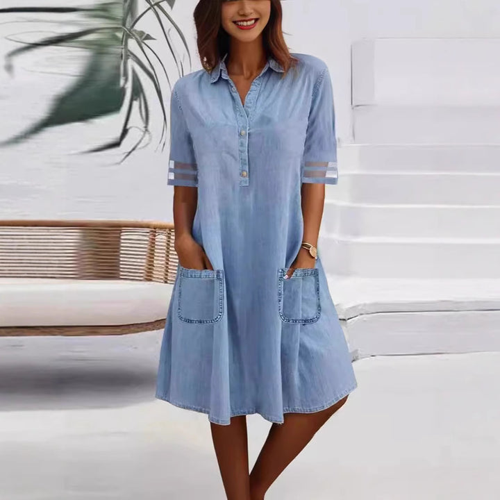 Dame Fritid Denim Skjortekjole Stilla