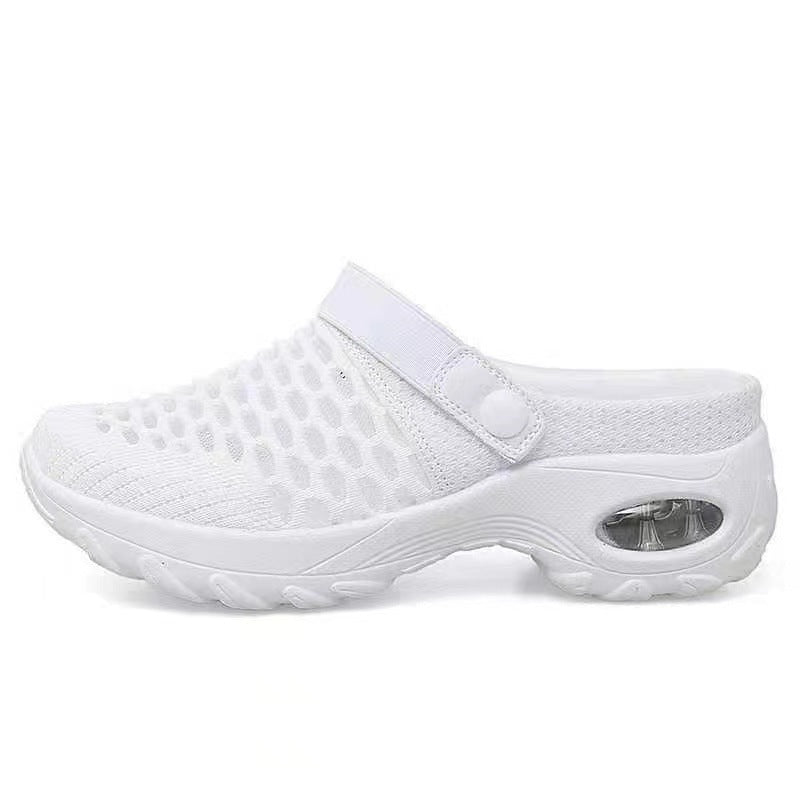 Dame åndbare fritids-sandaler med elastisk netdesign Stilla