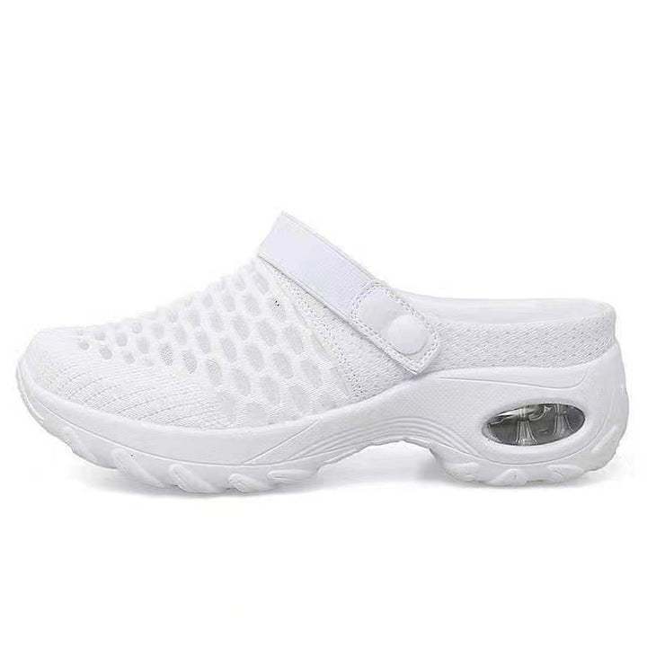 Dame åndbare fritids-sandaler med elastisk netdesign Stilla
