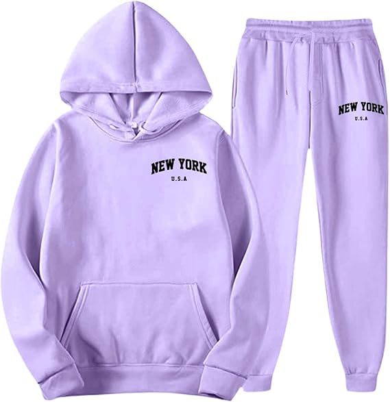 Dame Hooded Sweat Suit med høj kvalitet materiale og moderne bogstaver Skovae