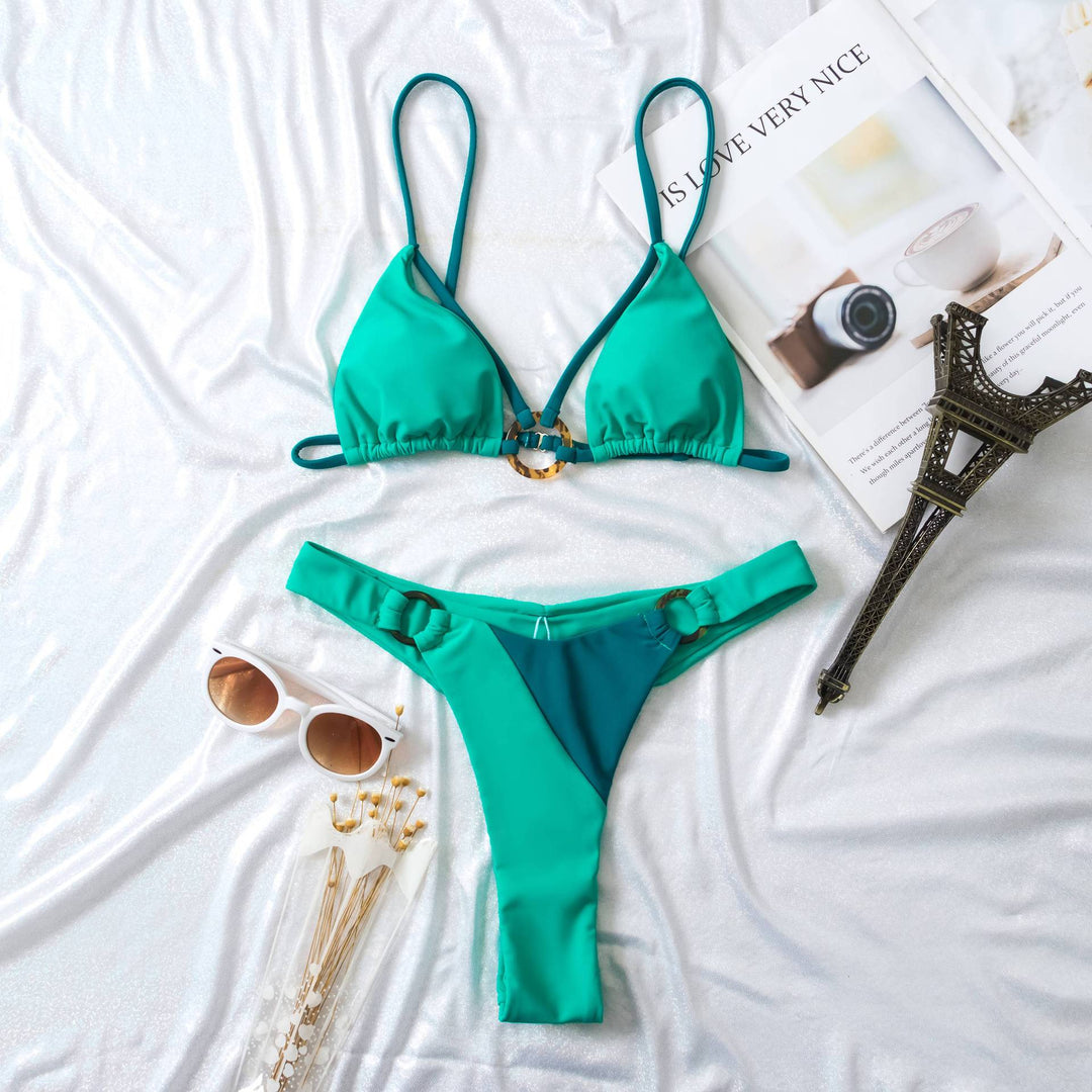 Dame Bikini-sæt med innovativ ringdetalje og høj udskæring Stilla