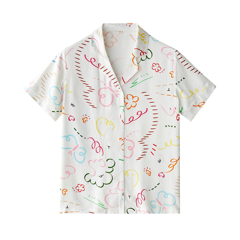 Dame pyjamasæt med kreativt motiv og komfortabel pasform Stilla