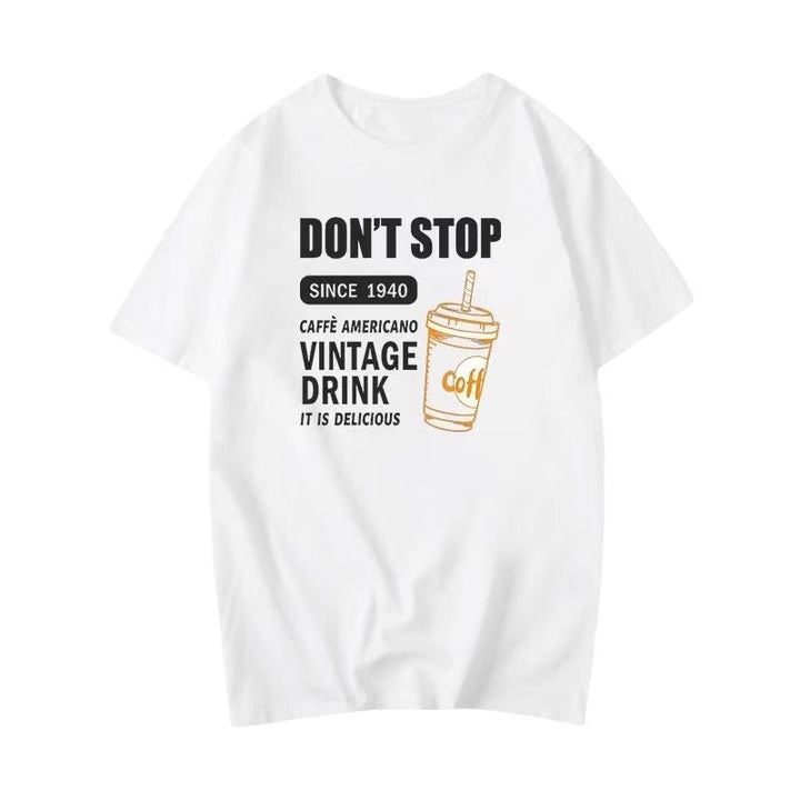 Dame T-shirt med nostalgisk kaffemotiv og behagelig oversized pasform Stilla