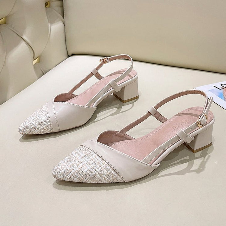 Dame Slingback-Pumps med elegant spids design og behagelig blokhælhøjde Stilla