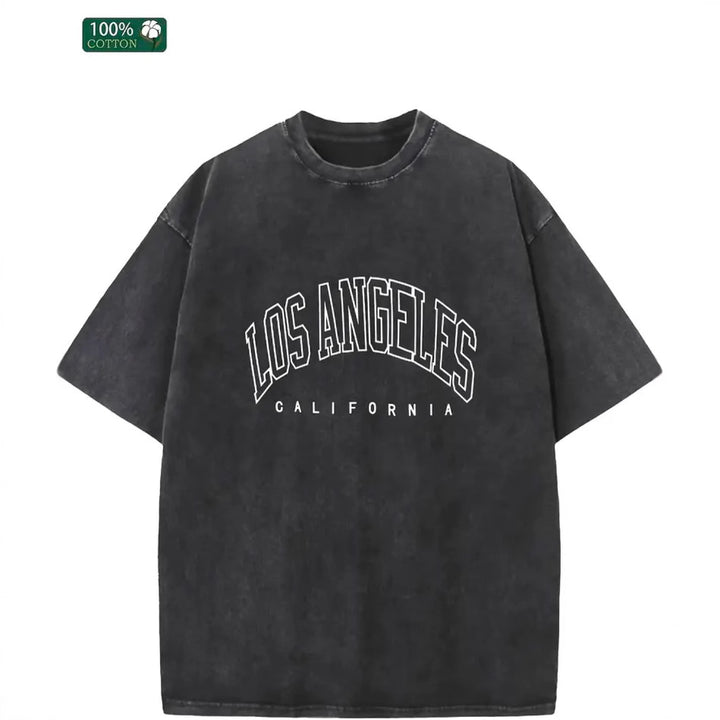 Dame Oversized T-Shirt med nostalgisk Los Angeles print og afslappet snit Stilla