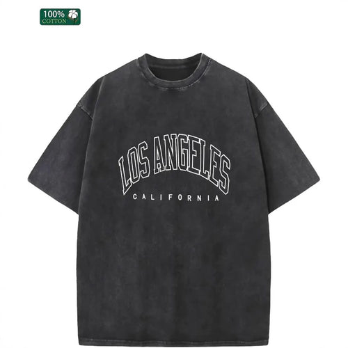 Dame Oversized T-Shirt med nostalgisk Los Angeles print og afslappet snit Stilla