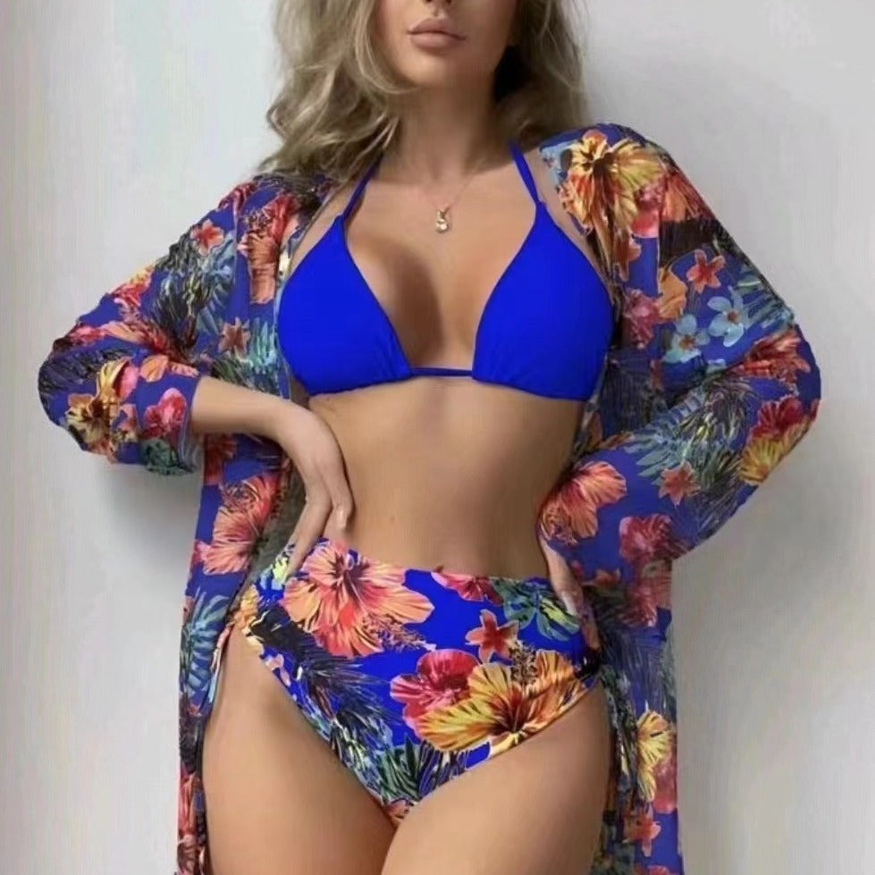 Dame bikini-sæt med kvalitets triangel-top og høj talje Stilla