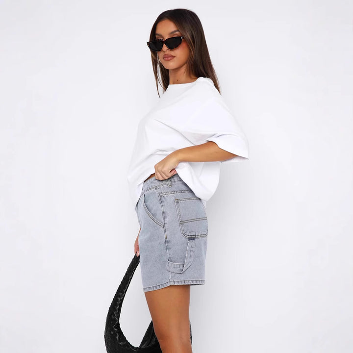 Dame cargo-shorts med sidelommer og afslappet snit Stilla
