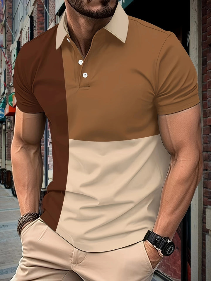 Herrer polo shirt med farveblokdesign og moderne krave Stilla