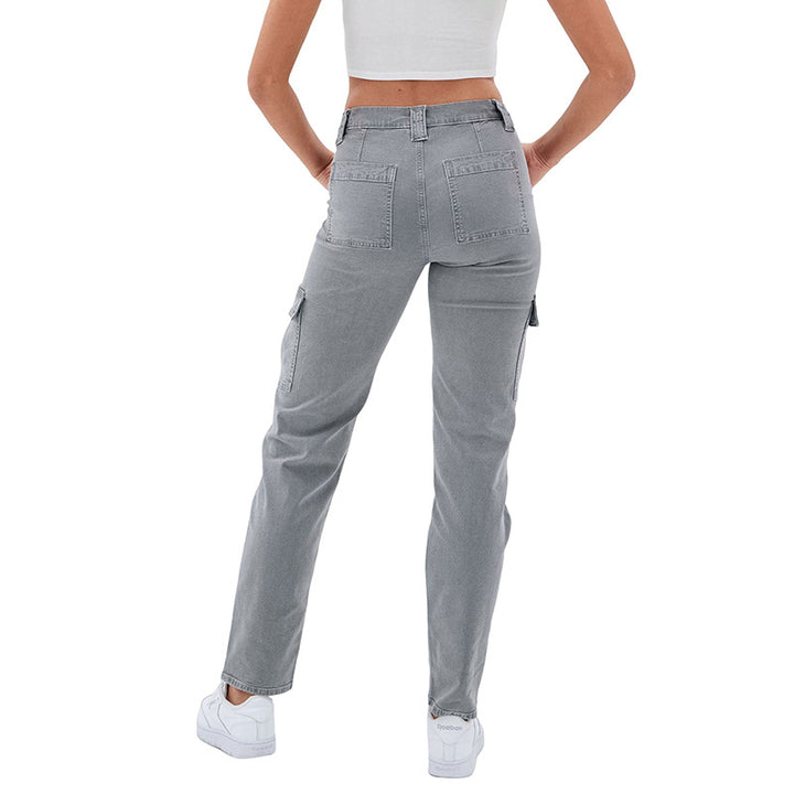 Dame Cargo-Jeans med praktiske sidelommer og moderne snit Stilla