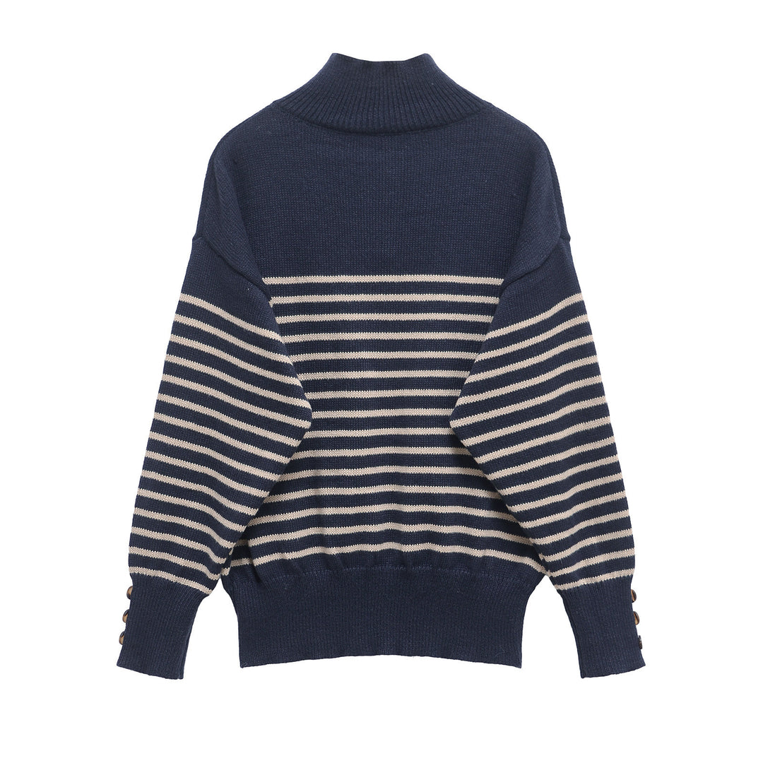 Femme Knap-Down Strikpullover Stilla