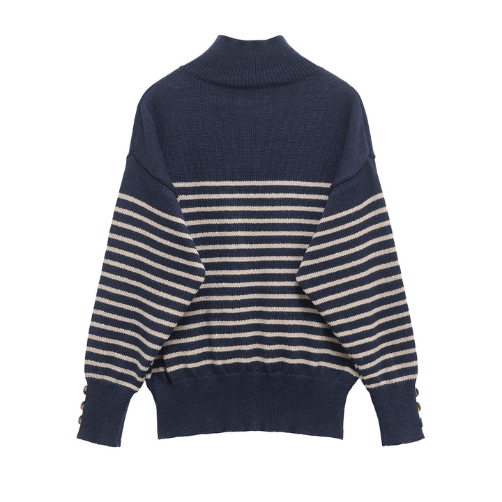 Femme Knap-Down Strikpullover Stilla