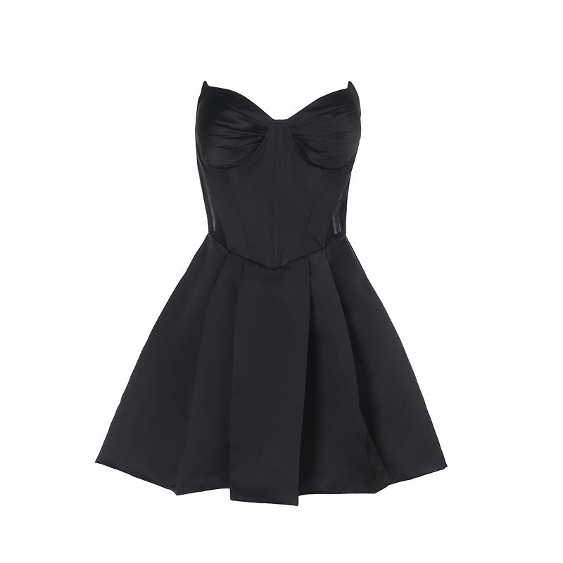 Dame Strapless Taffeta Fit and Flare Kjole Stilla