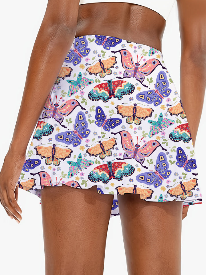 Femme Sommerfugleprint Skaternederdel Stilla