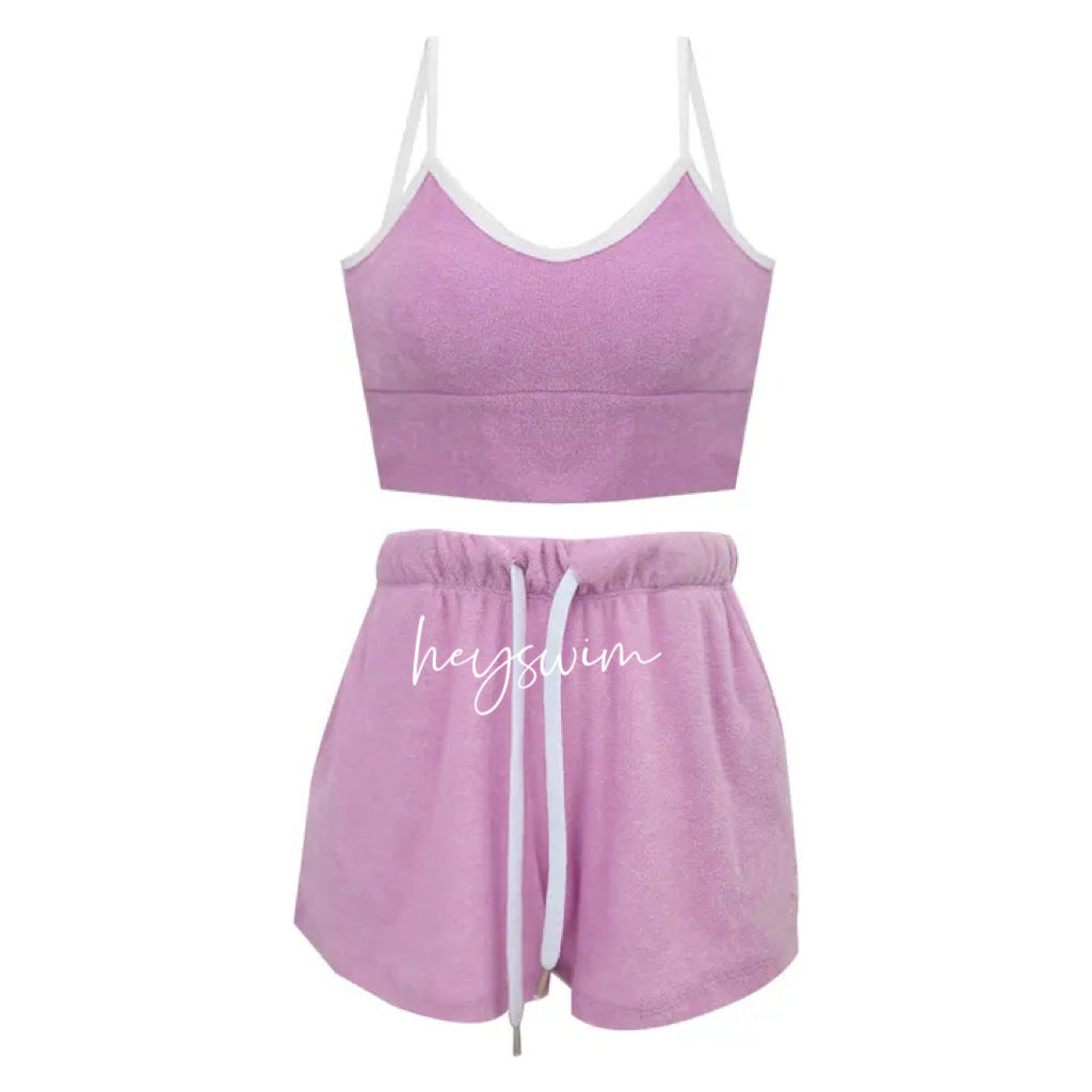 Femme Sporty Kort skåret Tank- og Shorts-sæt Stilla