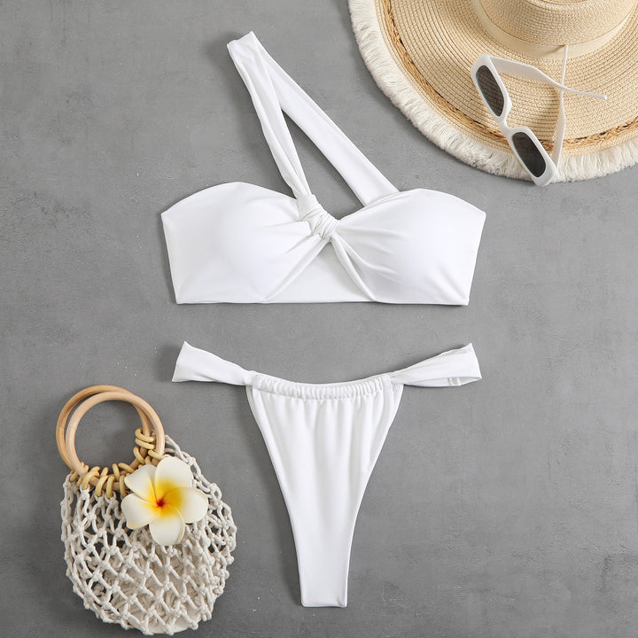 Femme Asymmetrisk Strop-Bikini-Sæt Stilla