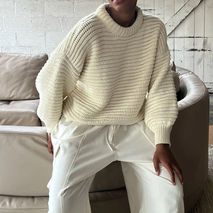 Dame moderigtig oversized sweater med struktur Stilla