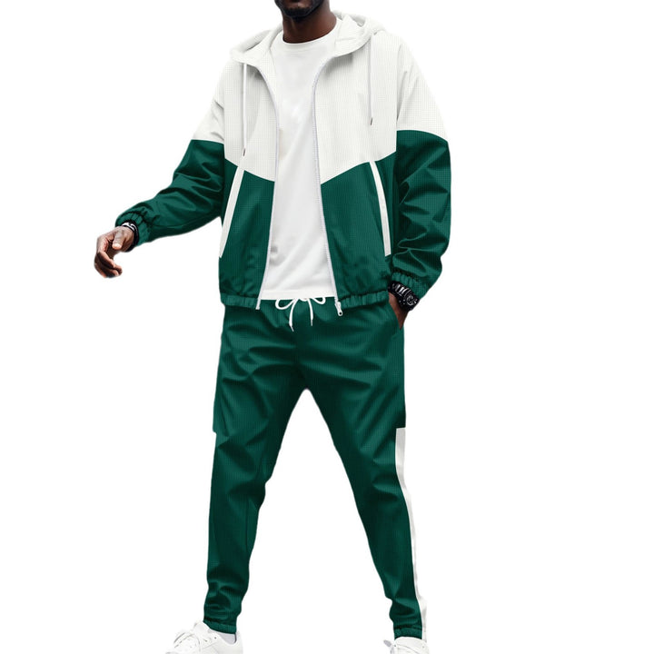 Herrer sporty outdoor sæt med åndbare materialer og stilfuldt farveblokdesign Stilla