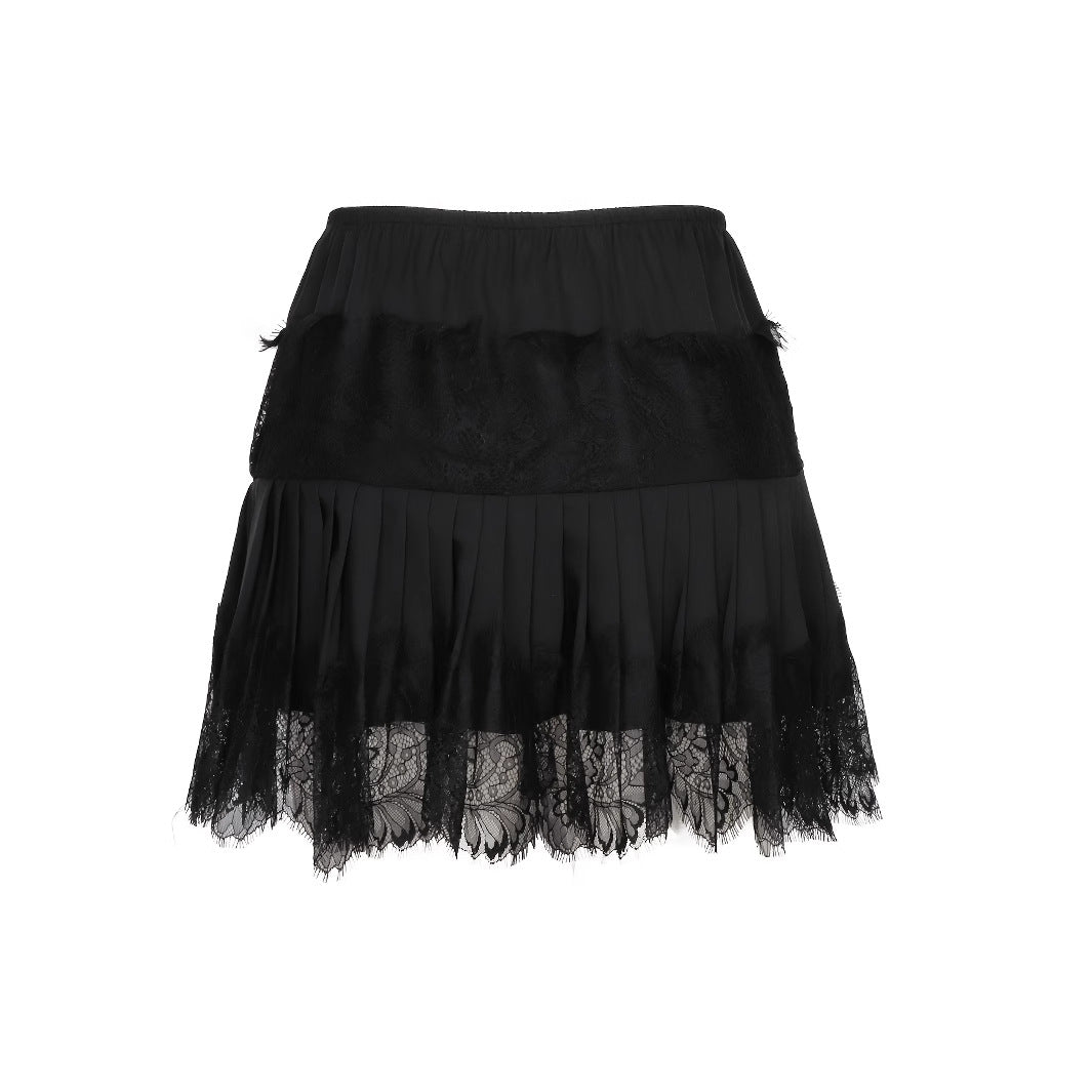 Femme Gestufte Spids Mini Nederdel Stilla