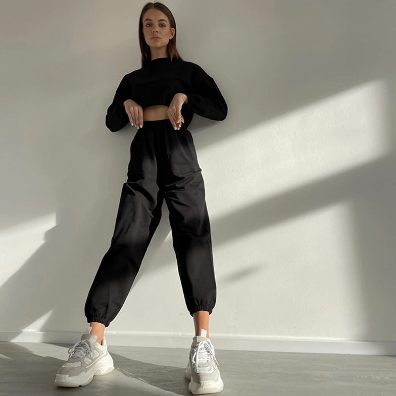 Damer sporty loungewear sæt med løs pasform og elastisk talje Skovae