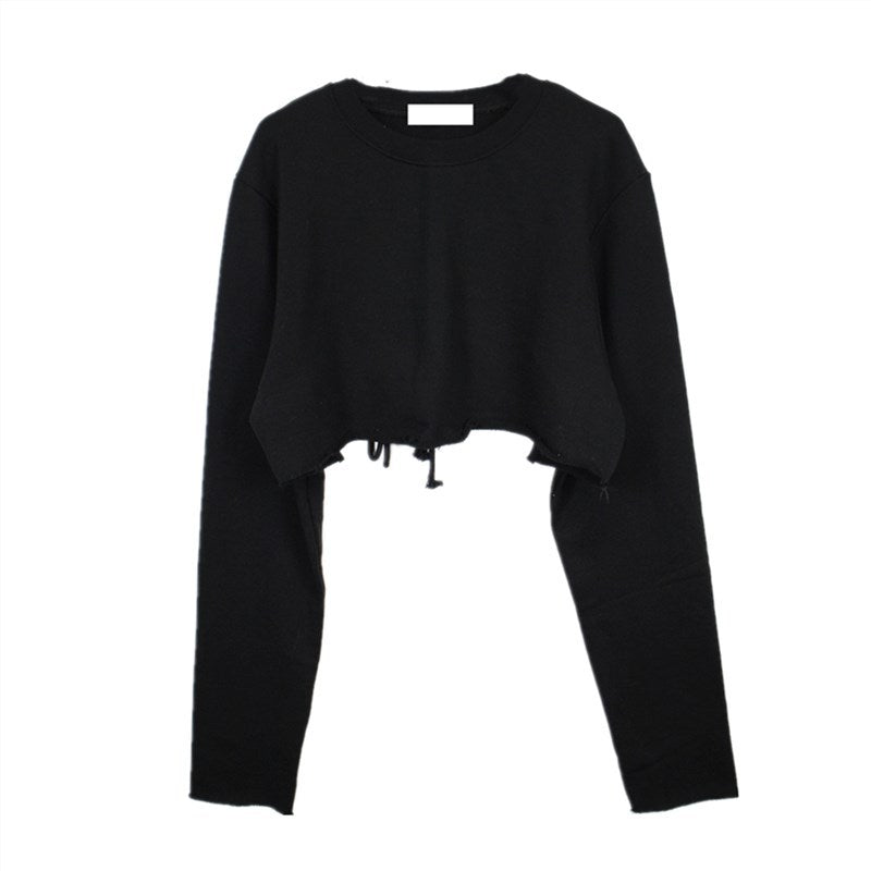 Kvinders afslappede cropped sweatshirt med justerbar snor Stilla