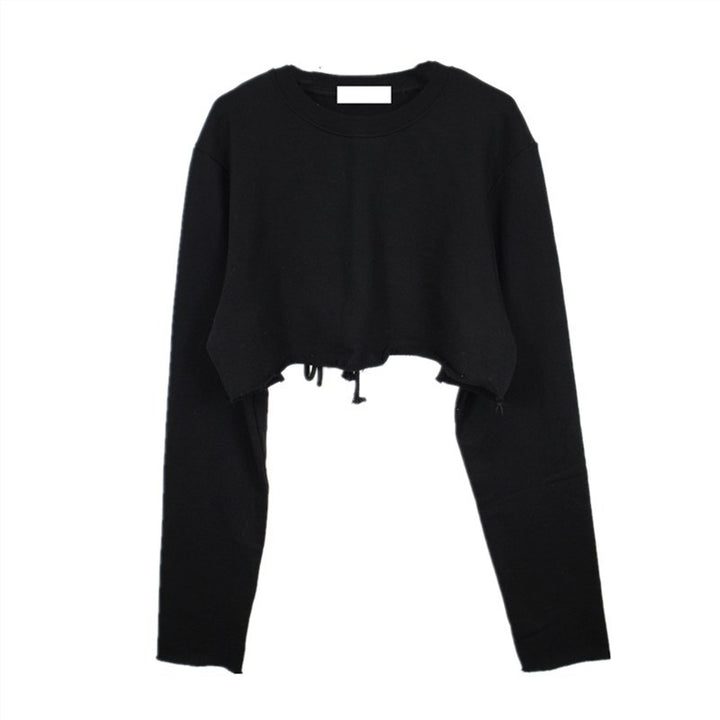 Kvinders afslappede cropped sweatshirt med justerbar snor Stilla